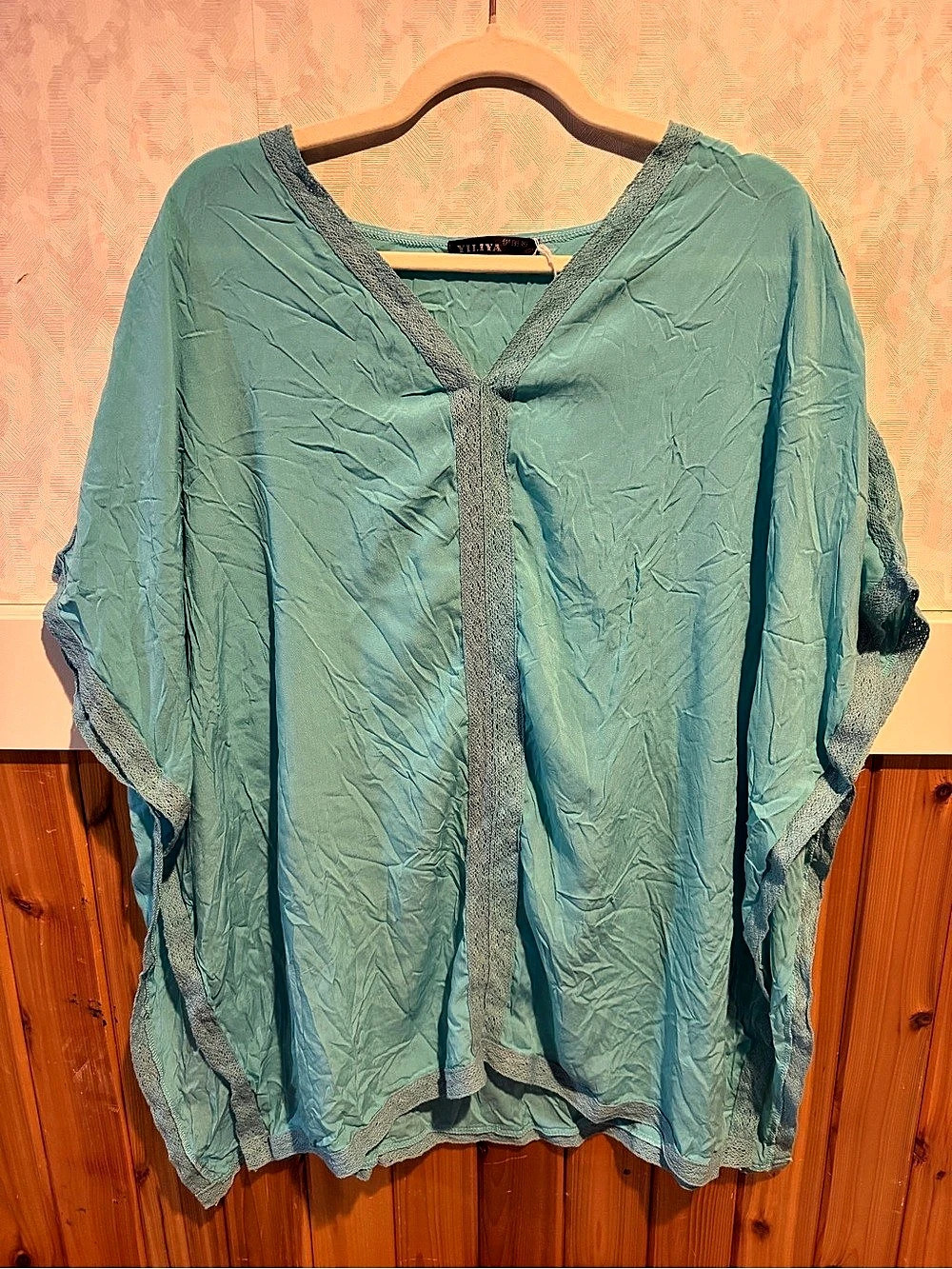 YILIYA Women's teal beach cover up one size